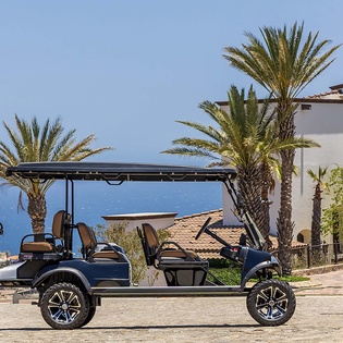 Mediterranean-style property nestled in a scenic coastal area with lush palm trees, terracotta roofs, and panoramic ocean views in the background.