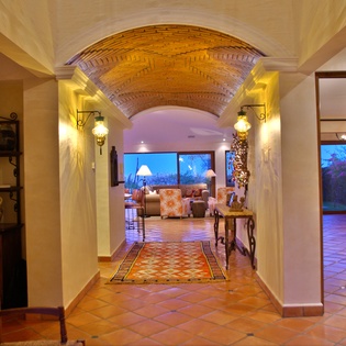 Beautiful entryway during evening