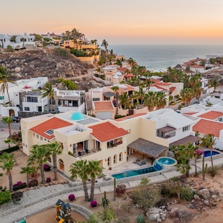 Gorgeous sunset view of villa