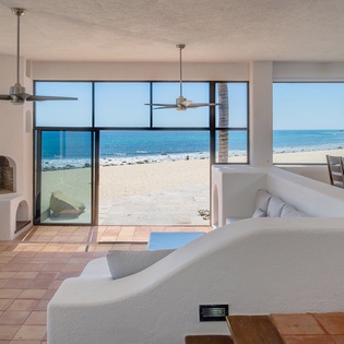 Spacious living area with incredible beachfront views