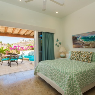 Bedroom suite with patio access