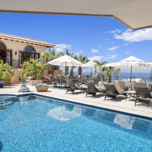Poolside with ocean view
