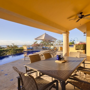 Patio with outdoor dining area