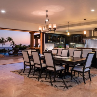 Ocean view interior dining area