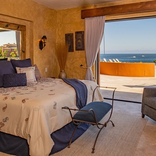 King suite with patio entrance and ocean view