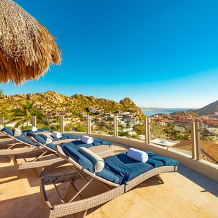 Exterior patio area with breathtaking ocean views