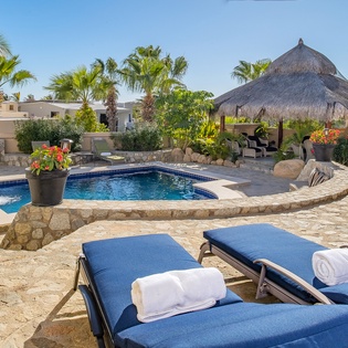 Lounge area by poolside