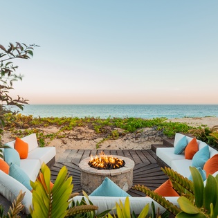 Fire pit with ocean view