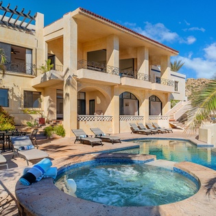 Jacuzzi view of villa's exterior