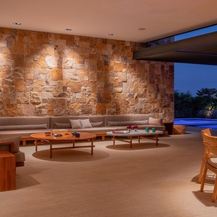 Outdoor seating and dining area