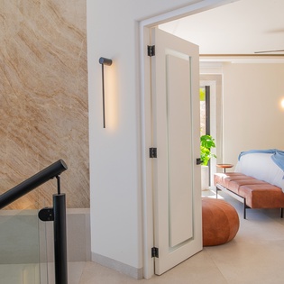 Stairway to the bedroom suite