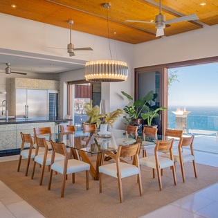 Dining seating 12 with ocean view