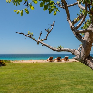 Ocean view and beachfront setting