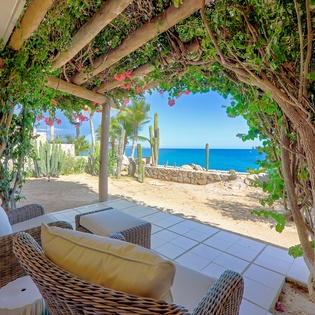 Sitting area with beach view
