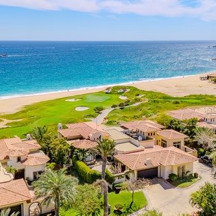 Aerial view of villa and ocean views