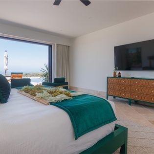 Bedroom suite with patio access