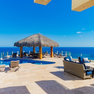 Spacious outdoor terrace with ocean views