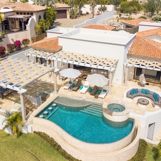 Aerial view of patio