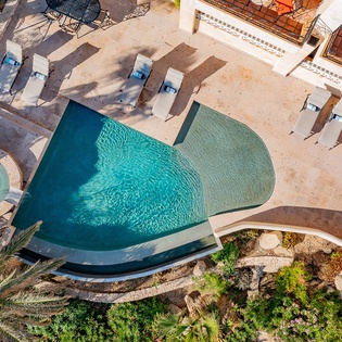 Aerial view of the patio