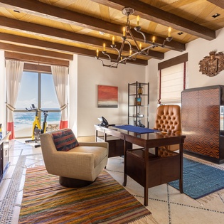 Office area with ocean views
