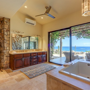 Bathroom with patio access