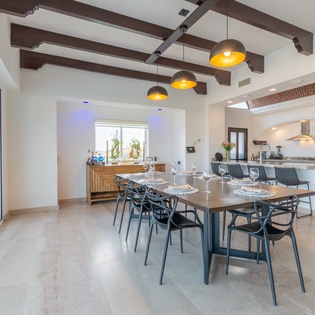 Dining area and kitchen