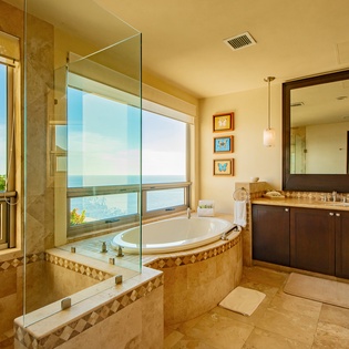 Bathroom with shower and tub