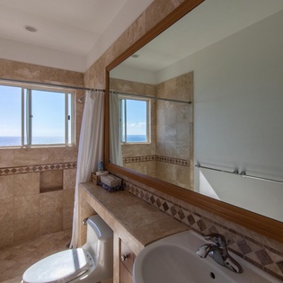 Suite bathroom with ocean view