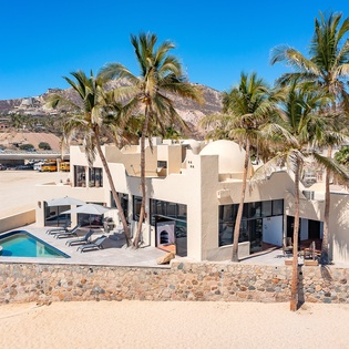 Beach views of villa exterior