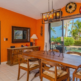 Dining area with patio access