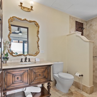 En suite bathroom with walk in shower