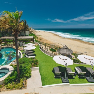 Patio with pool and beachfront