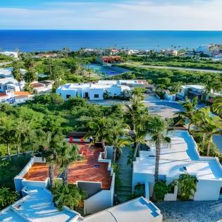 Aerial views of neighborhood