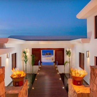 Gorgeous outdoor entryway to villa