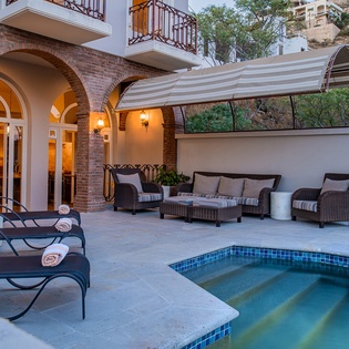 Poolside patio