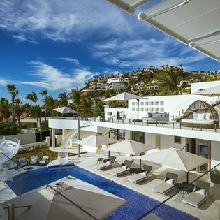 Sunny patio with ocean views