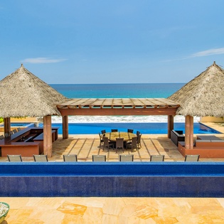 Incredible patio with infinity pool and ocean views