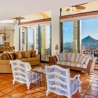 Spacious living room with incredible ocean views