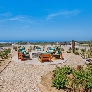 Fire pit with ocean views
