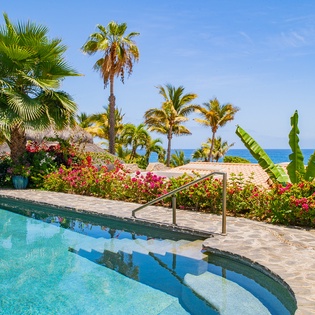 Poolside patio