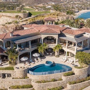 Bird's eye view of villa