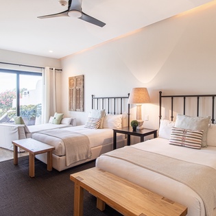 Double bed suite with patio access