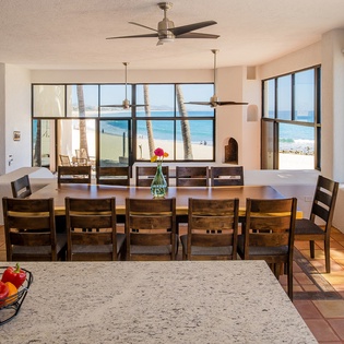 Beautiful dining area seating 12