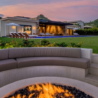 Cozy fire pit with spacious seating