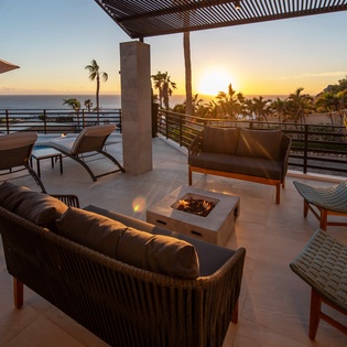Outdoor seating with fire pit