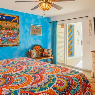 Bedroom suite with patio access