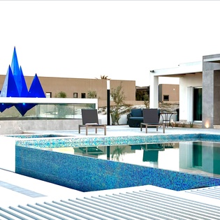 Patio with infinity pool