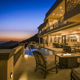 Patio at night