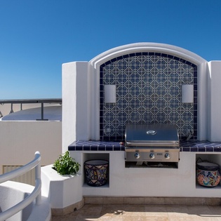 Outdoor patio with bbq station