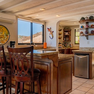 Dining room and kitchen